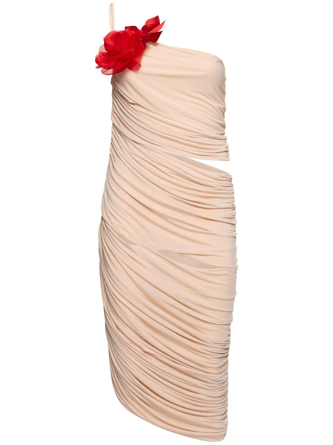 MAGDA BUTRYM Draped Jersey One Shoulder Midi Dress