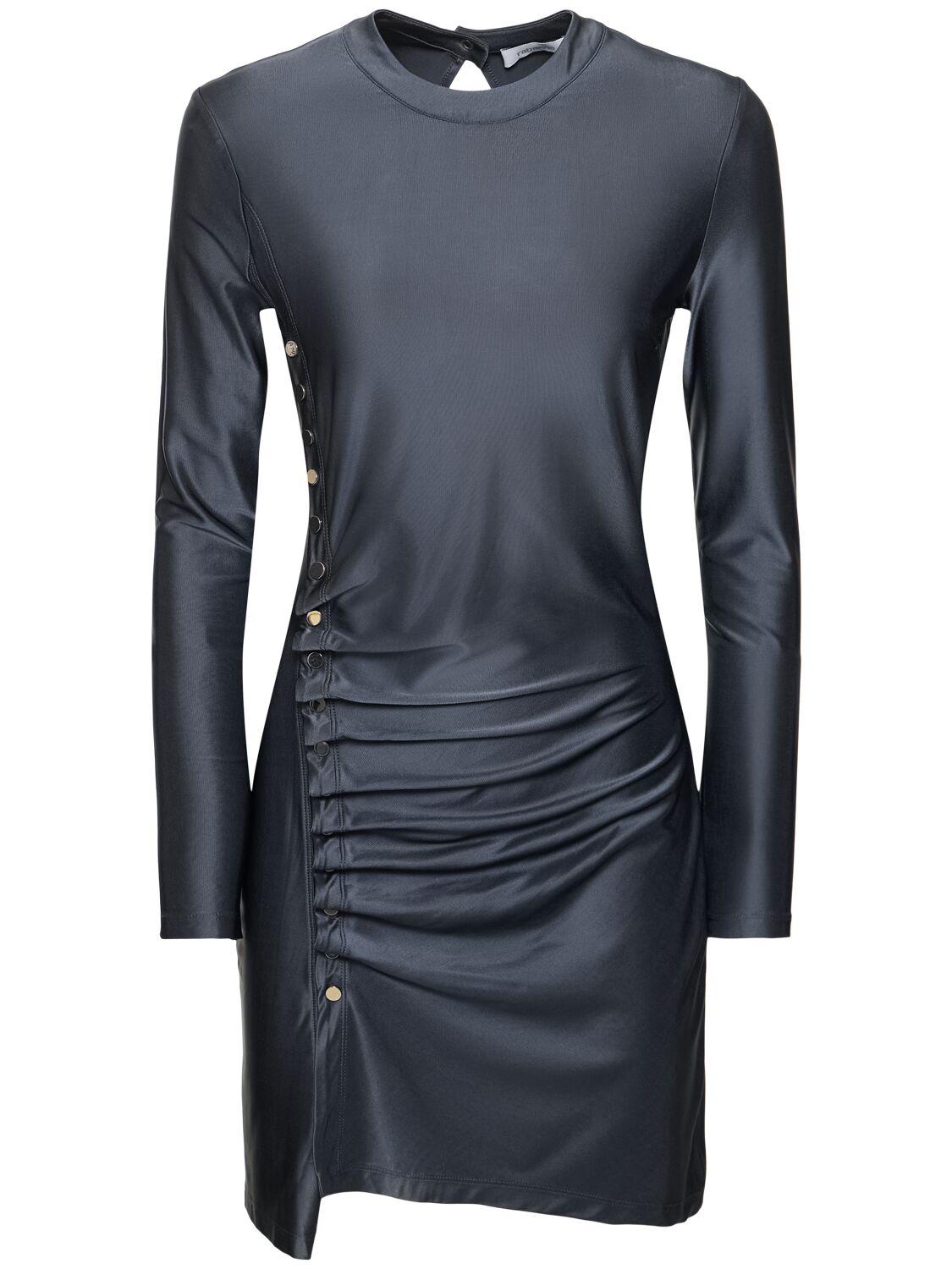 RABANNE Viscose Jersey Mini Dress With Buttons
