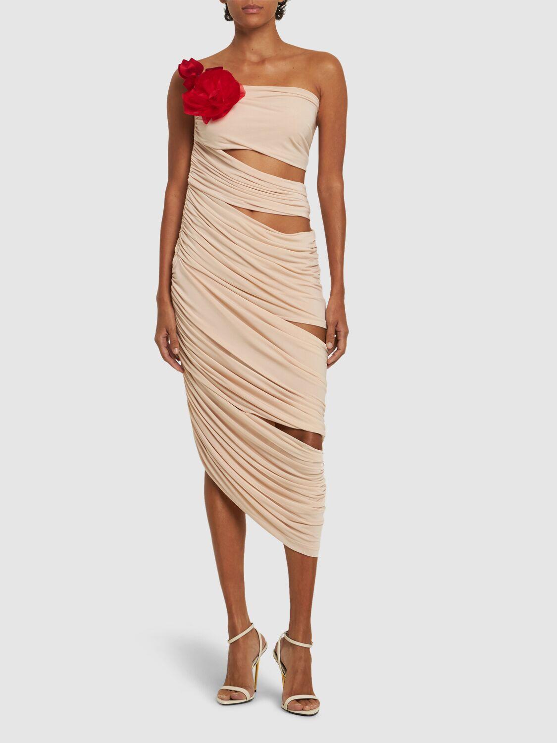 MAGDA BUTRYM Draped Jersey One Shoulder Midi Dress