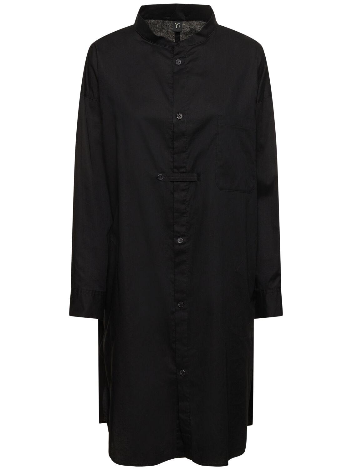 YOHJI YAMAMOTO Cotton Twill Mini Shirt Dress