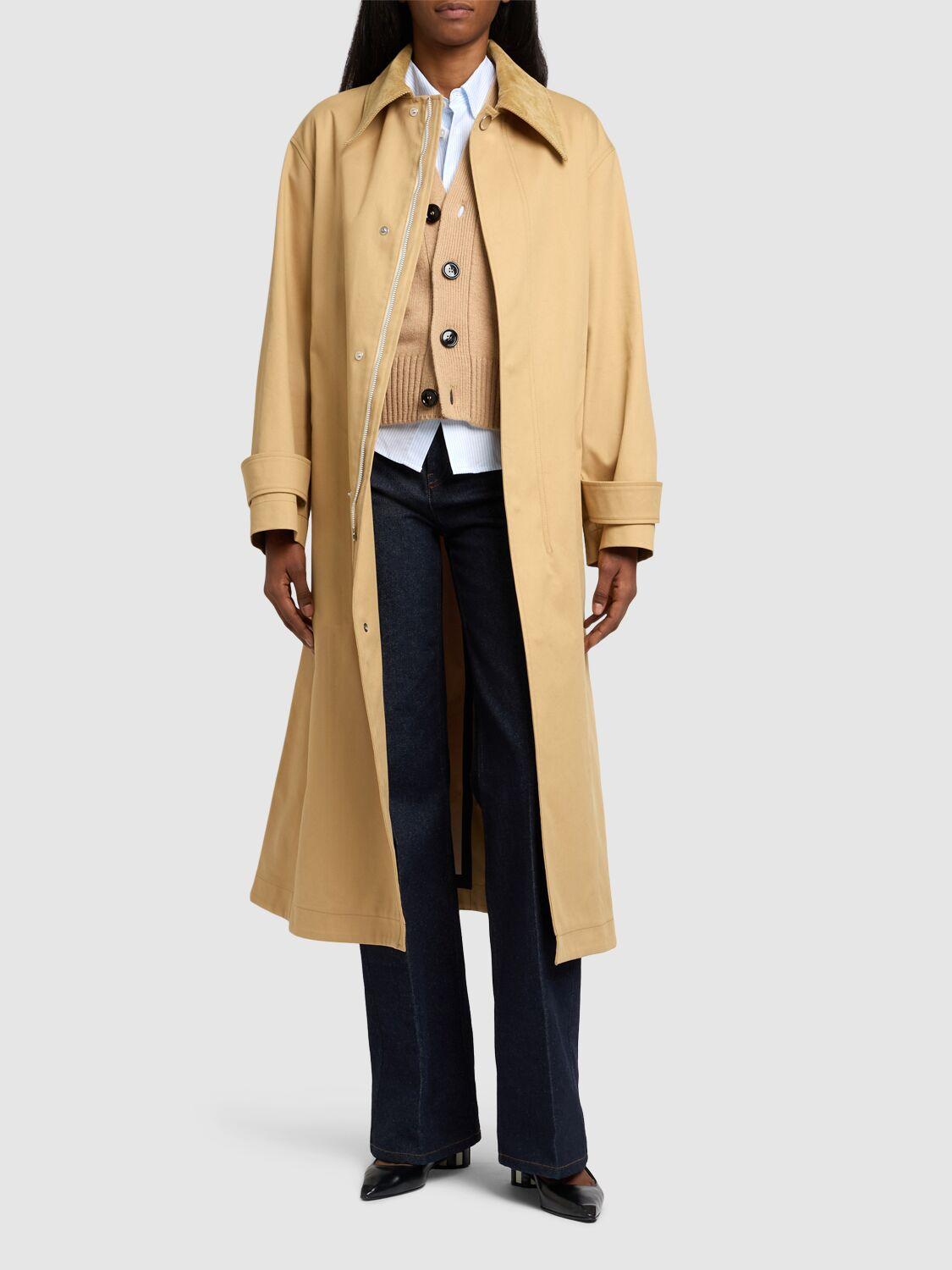 AMI PARIS Belted Mac Cotton Canvas Trench Coat