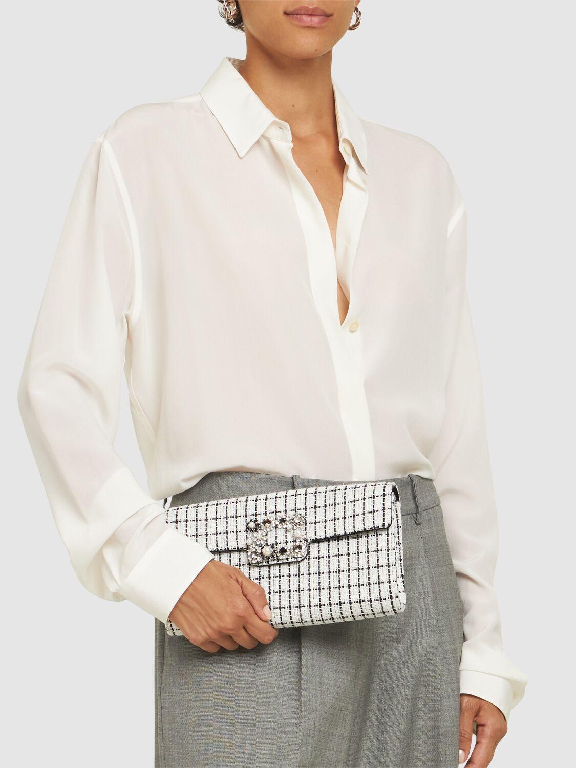 ROGER VIVIER Envelope Flower Buckle Clutch