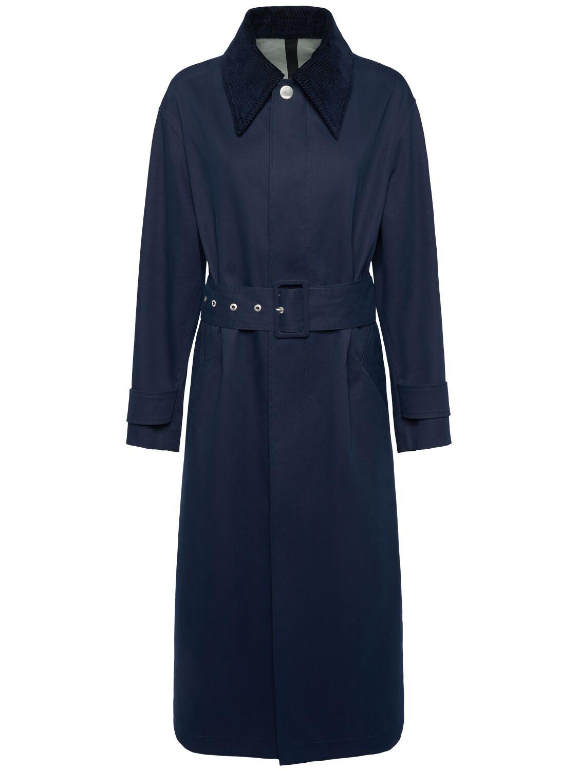 AMI PARIS Belted Mac Cotton Canvas Trench Coat