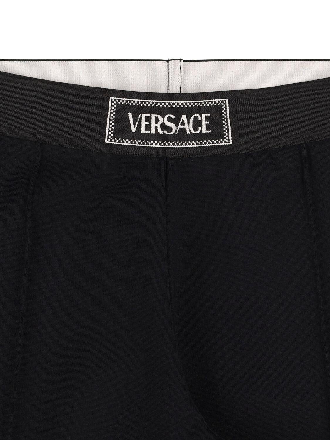 VERSACE Viscose Leggings with Logo Detail