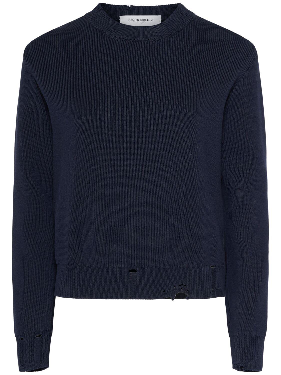 GOLDEN GOOSE Golden Cotton Knit Crewneck Sweater