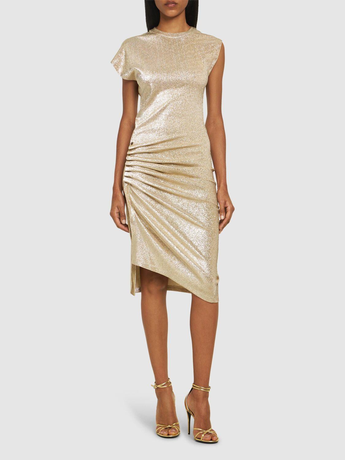 RABANNE Stretch Lurex Jersey Midi Dress