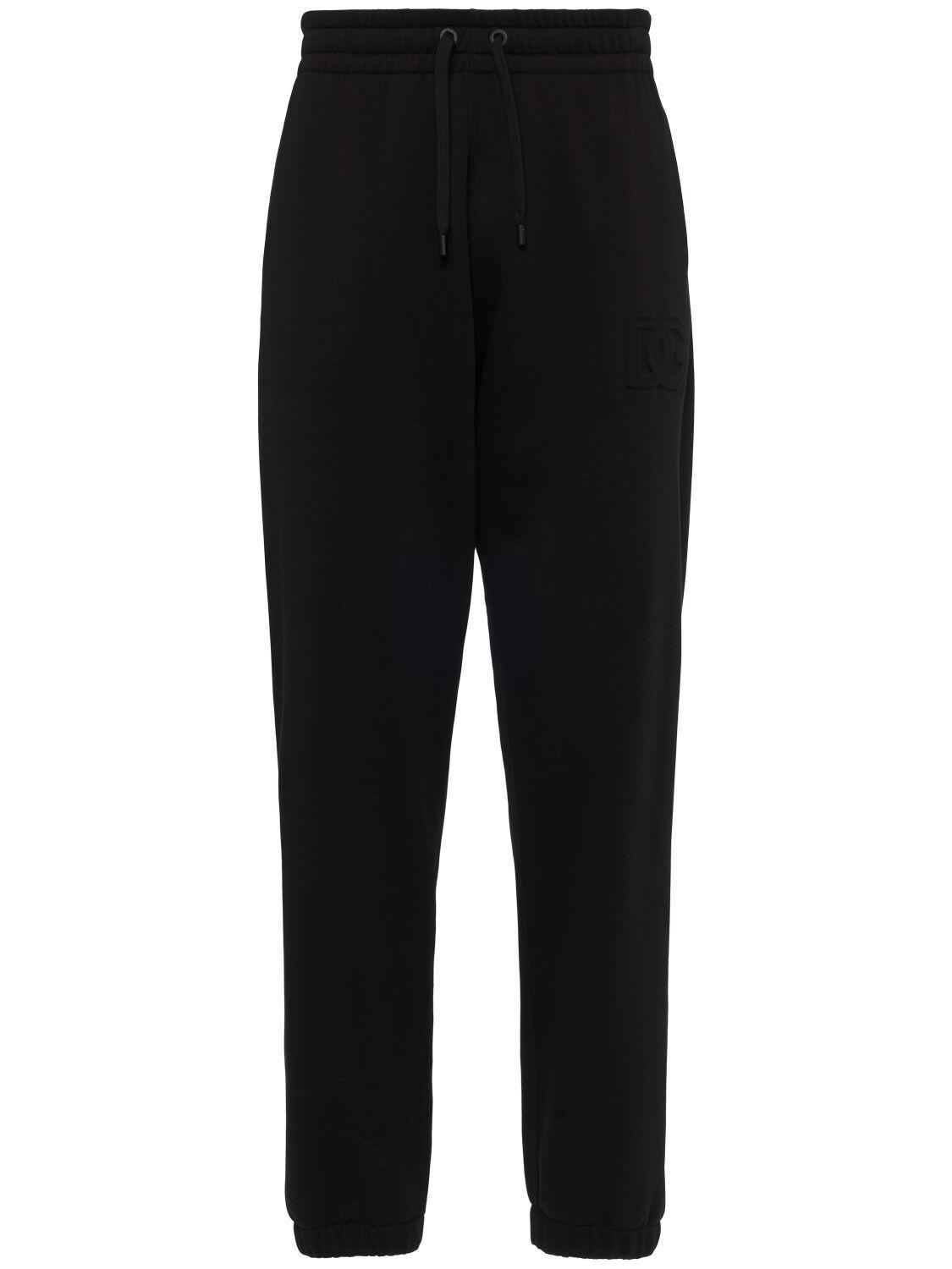 DOLCE & GABBANA Logo Embossed Jersey Jogging Pants