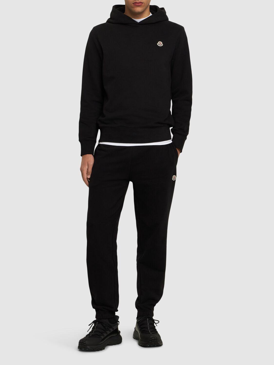 MONCLER Logo Patch Cotton Hoodie