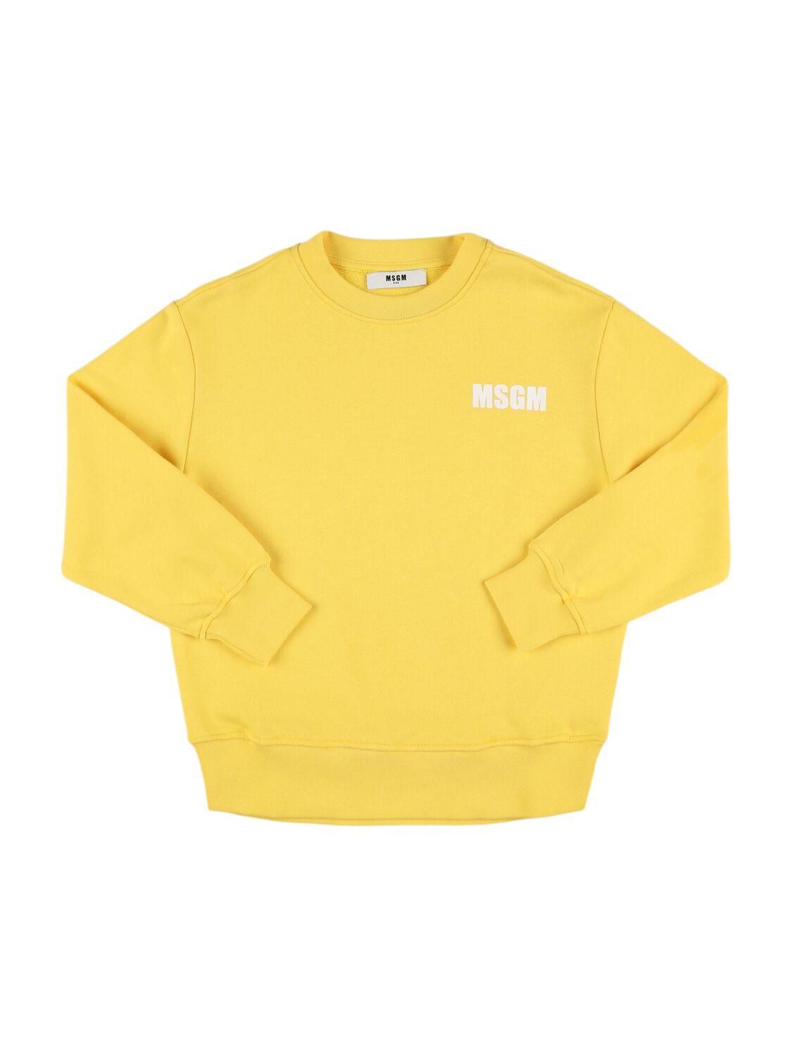 MSGM Logo Printed Cotton Sweatshirt