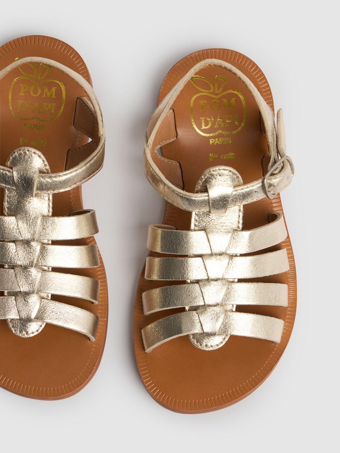POM D'API Metallic Leather Sandals