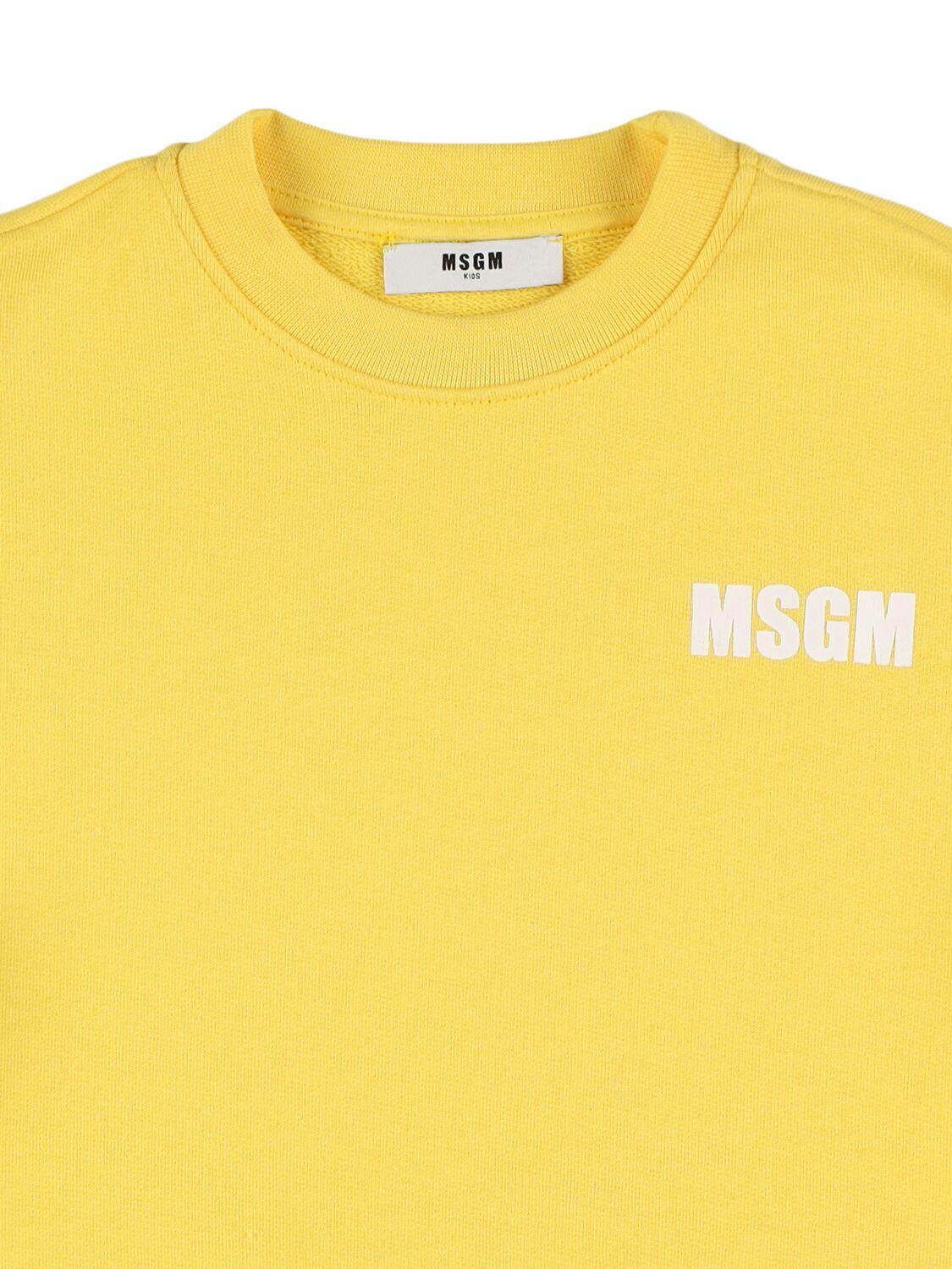MSGM Logo Printed Cotton Sweatshirt