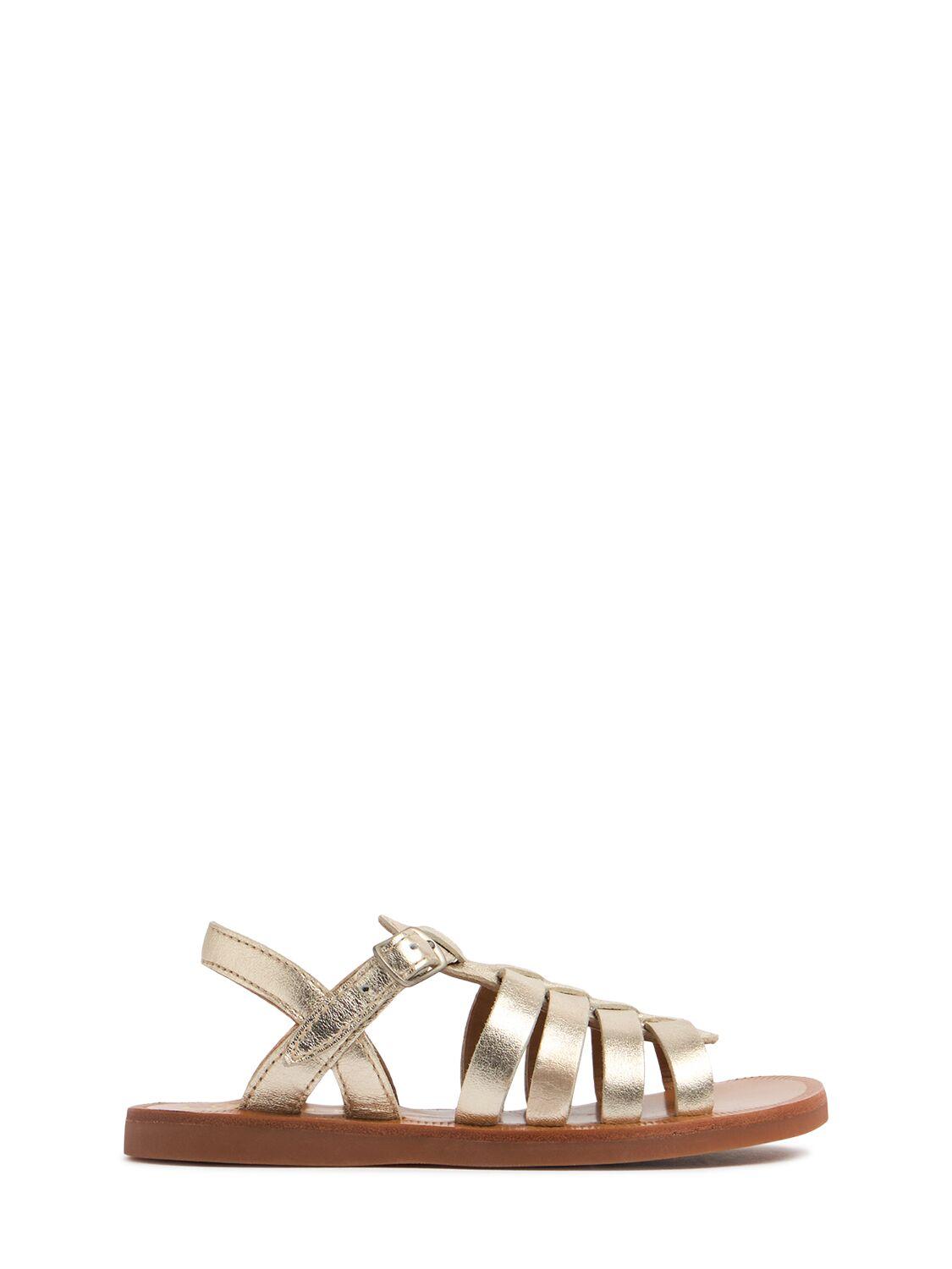POM D'API Metallic Leather Sandals
