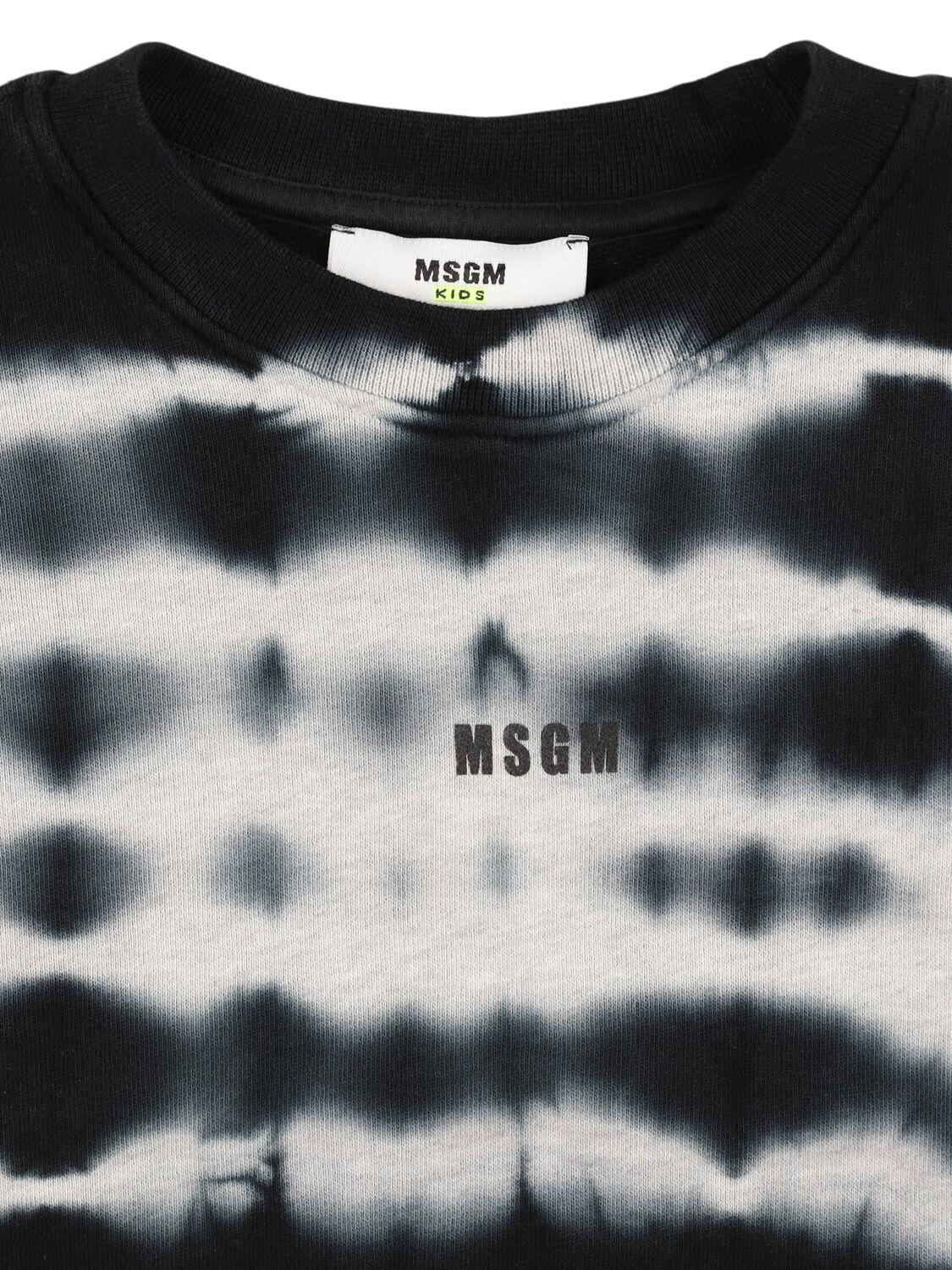 MSGM Printed Cotton Crewneck Sweatshirt