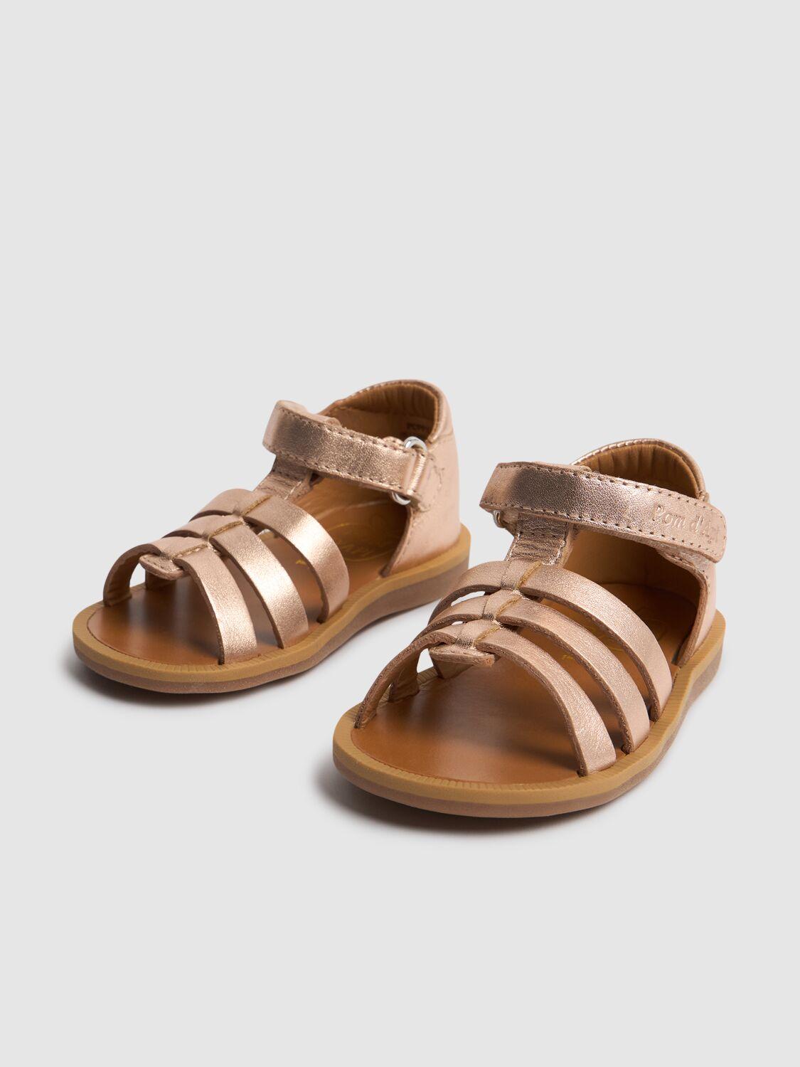 POM D'API Metallic Leather Strap Sandals