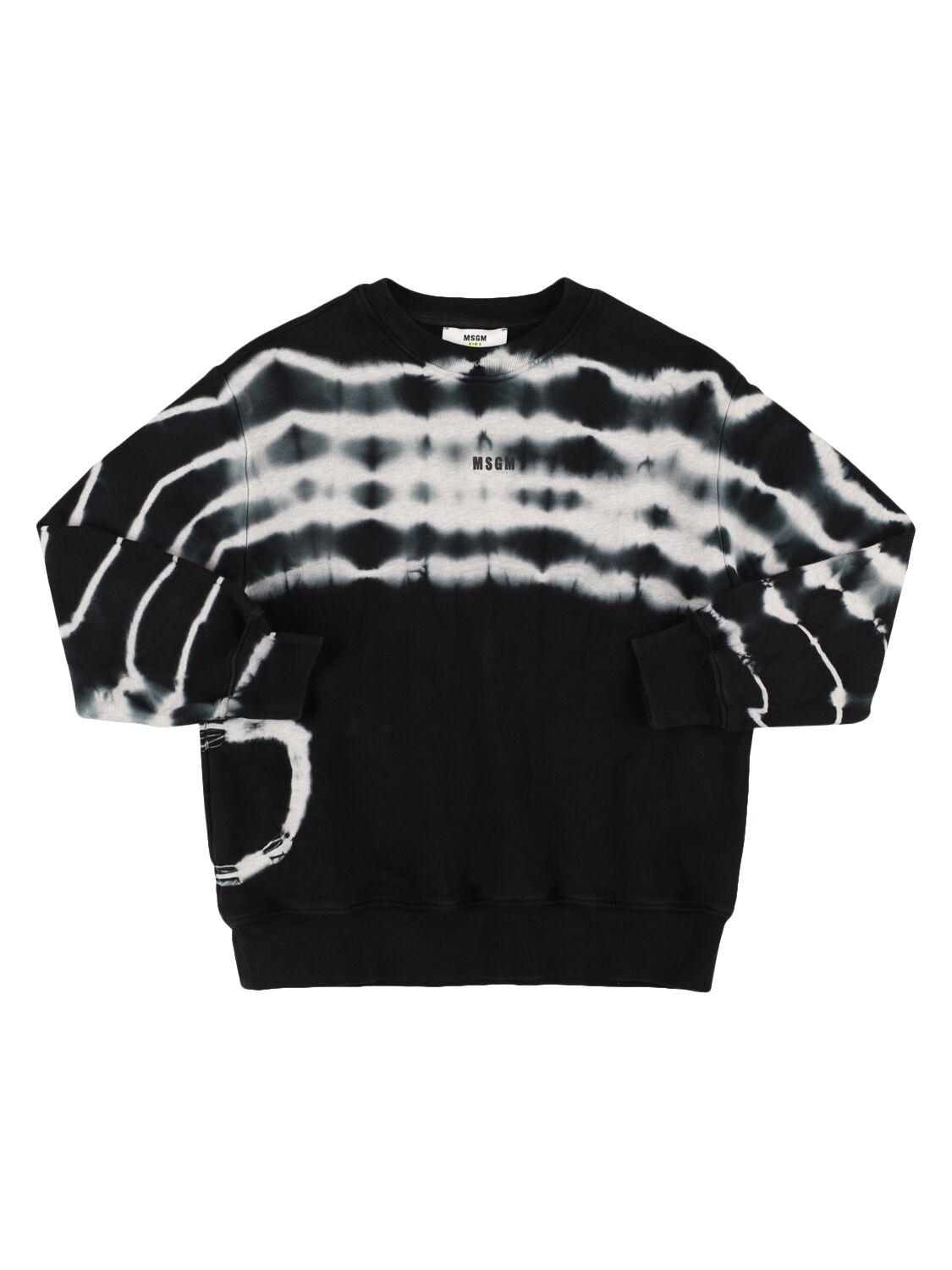 MSGM Printed Cotton Crewneck Sweatshirt