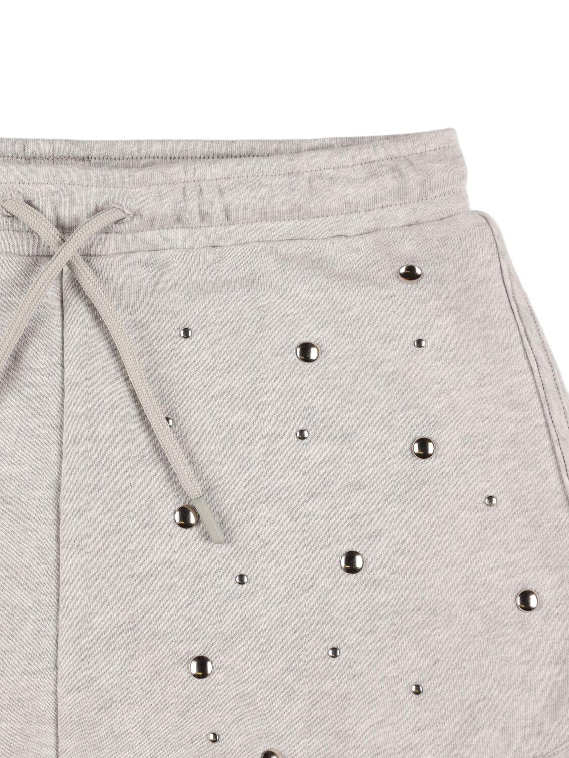 MSGM Embellished Cotton Sweat Shorts