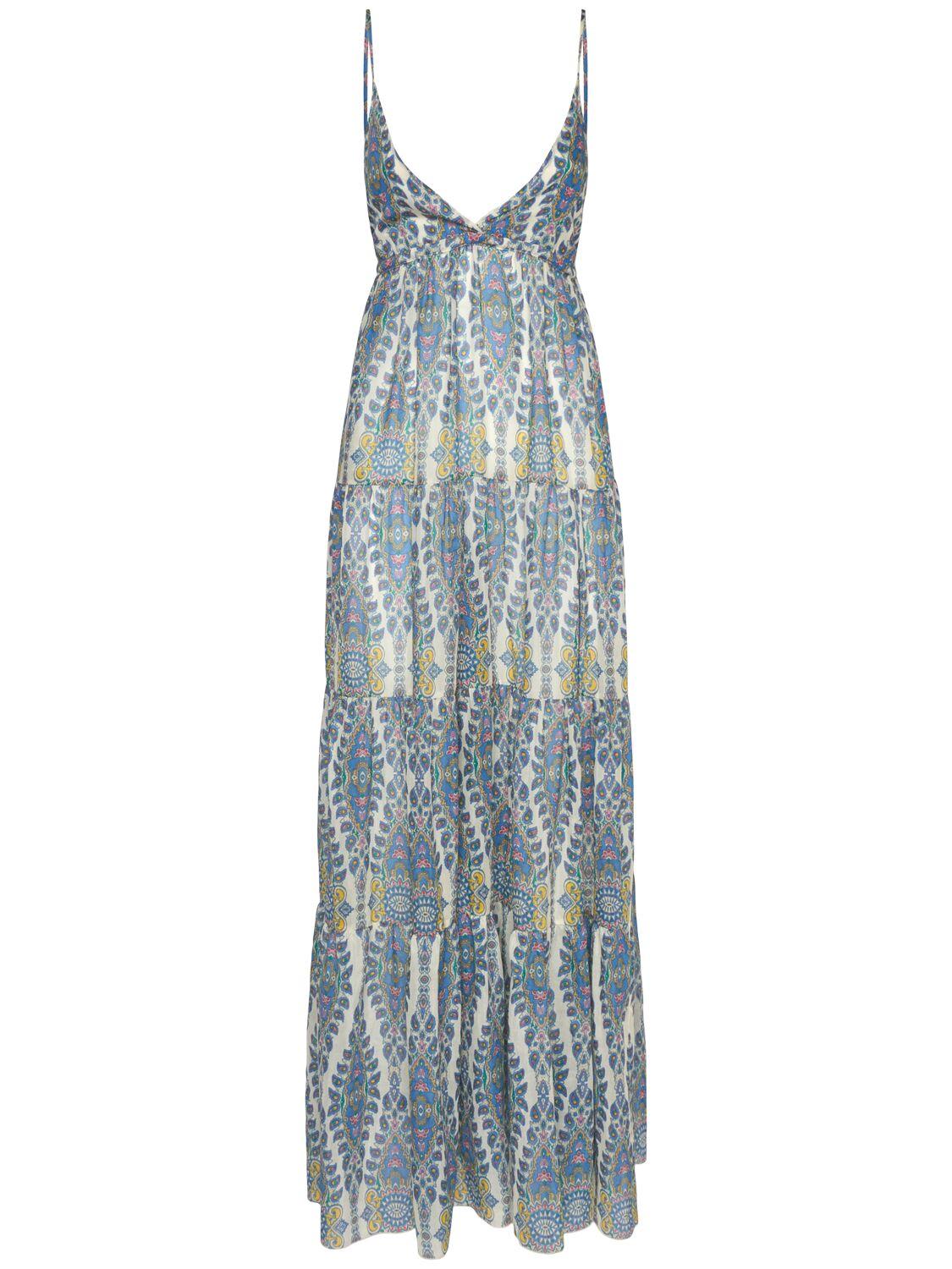ETRO Printed Cotton & Silk Long Dress