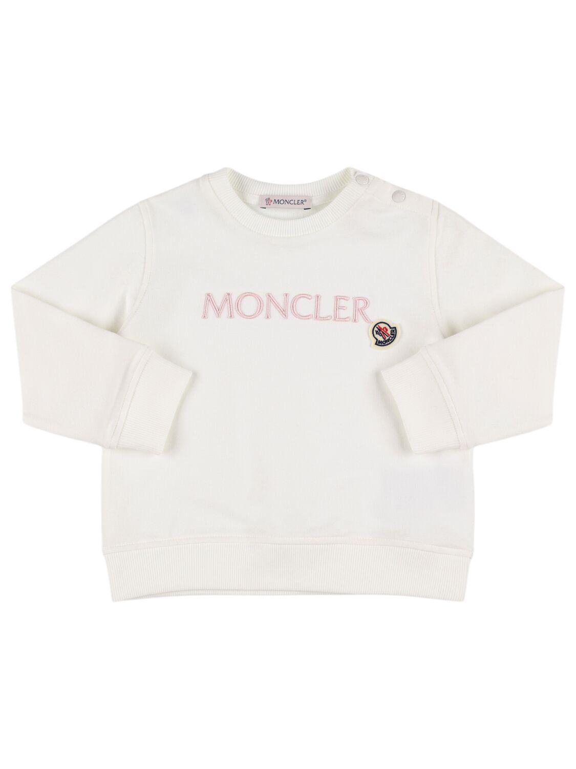 MONCLER Embroidered Logo Cotton Sweatshirt