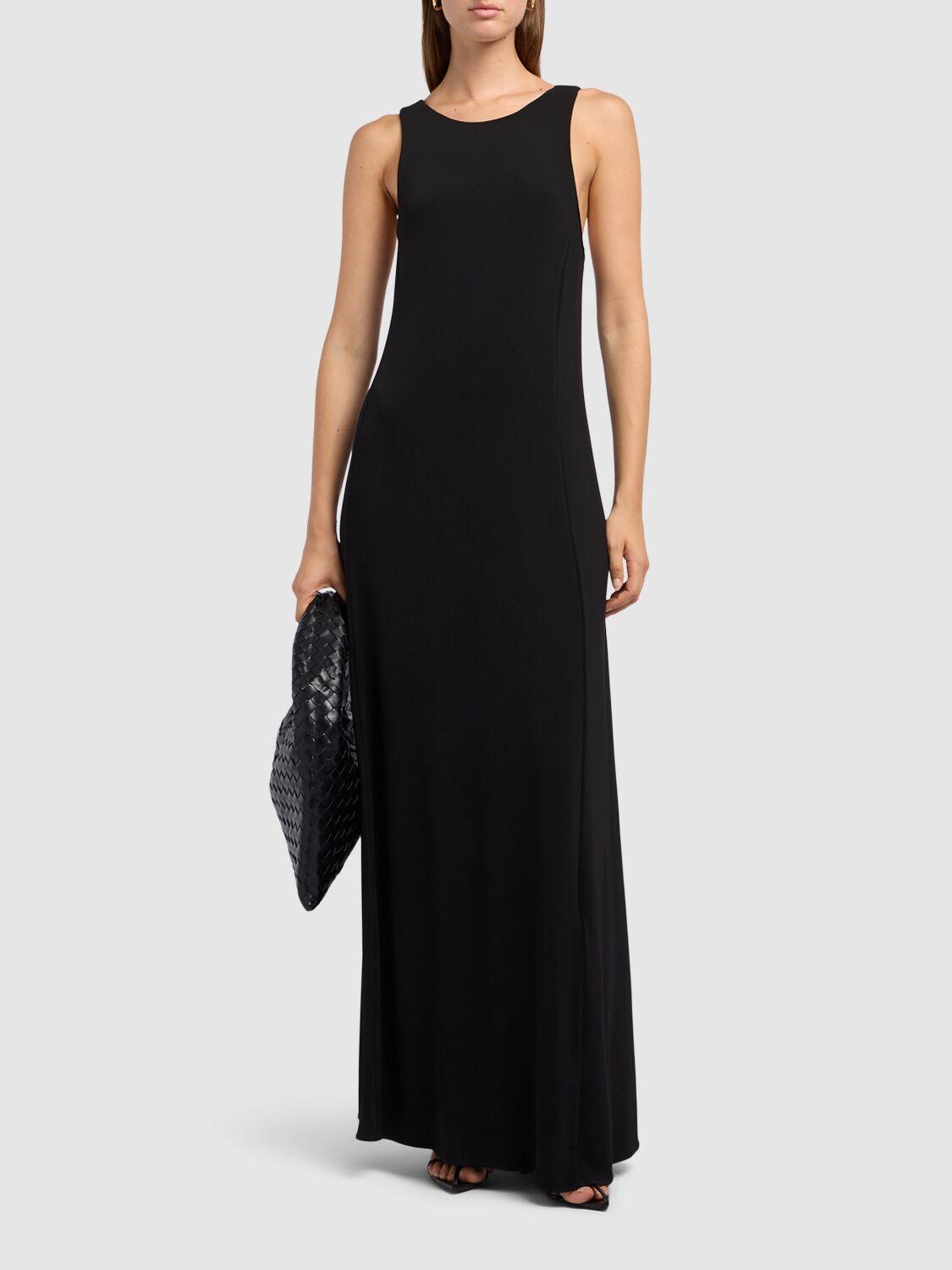 MAX MARA Pompei Viscose Blend Crepe Long Dress