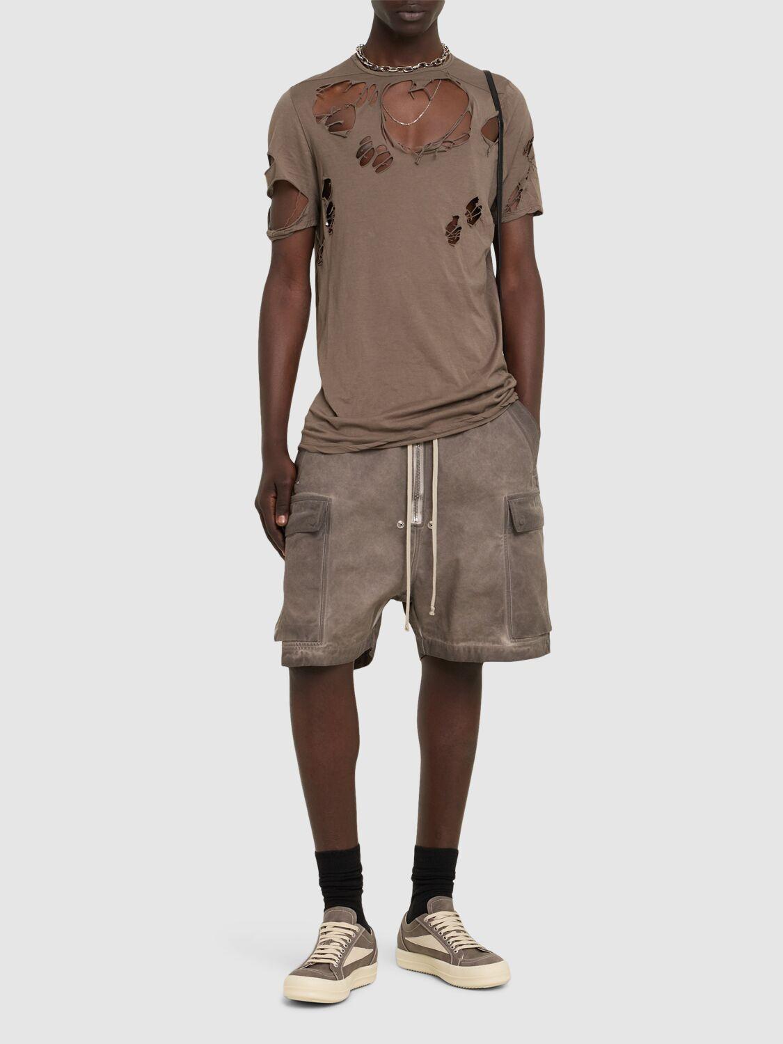 RICK OWENS DRKSHDW Level T Distressed T-shirt