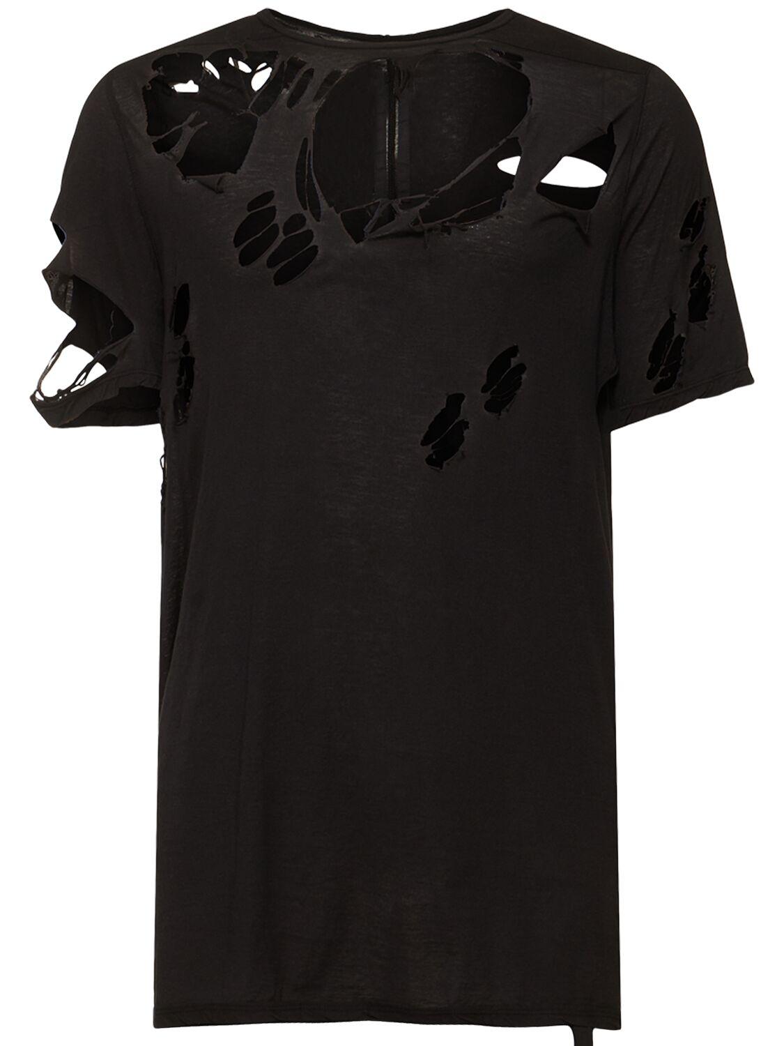 RICK OWENS DRKSHDW Level T Distressed T-shirt