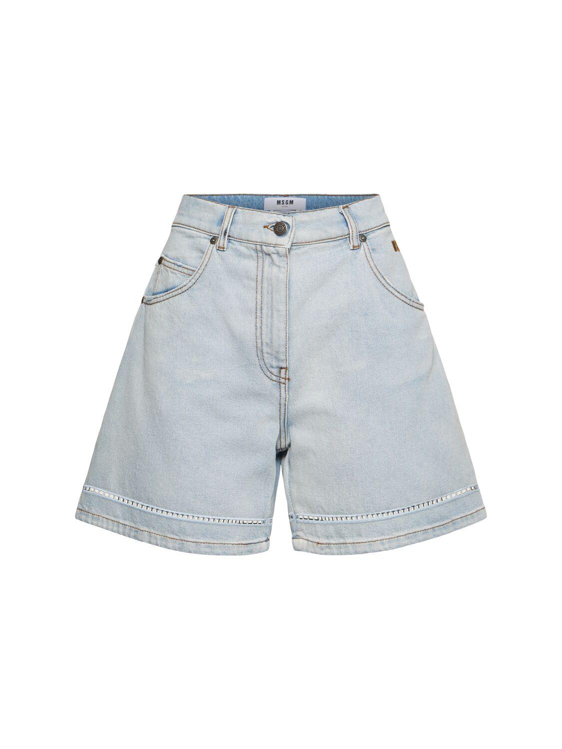MSGM Cotton High Rise Shorts