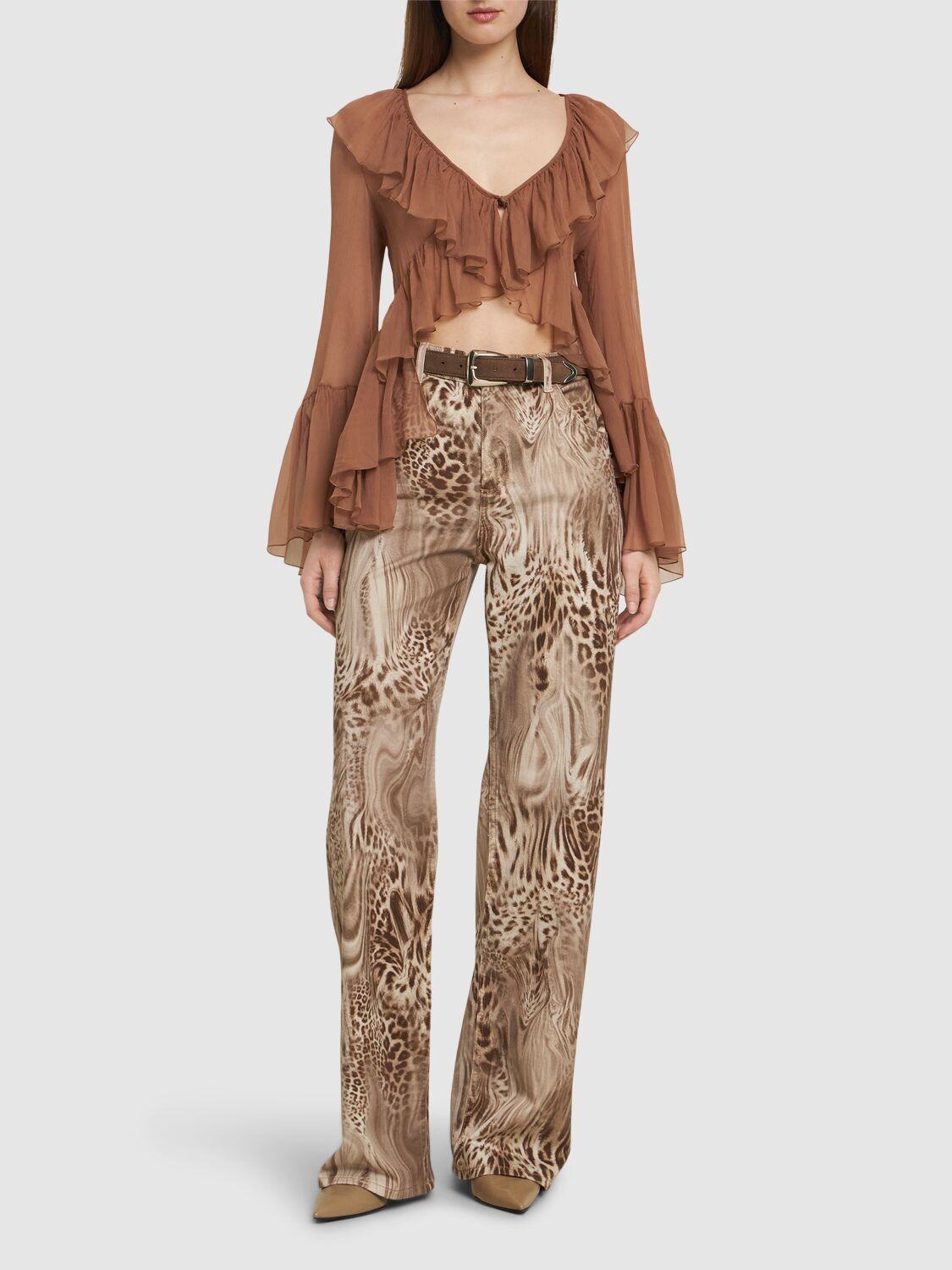 BLUMARINE Sheer Silk Crepe Shirt