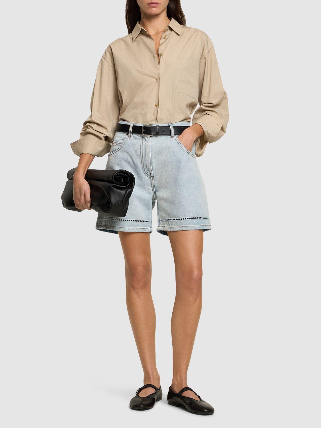 MSGM Cotton High Rise Shorts