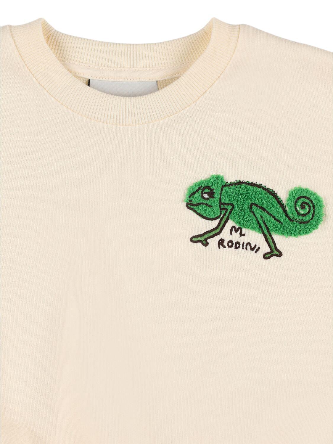 MINI RODINI Embroidered Cotton Chenille Sweatshirt