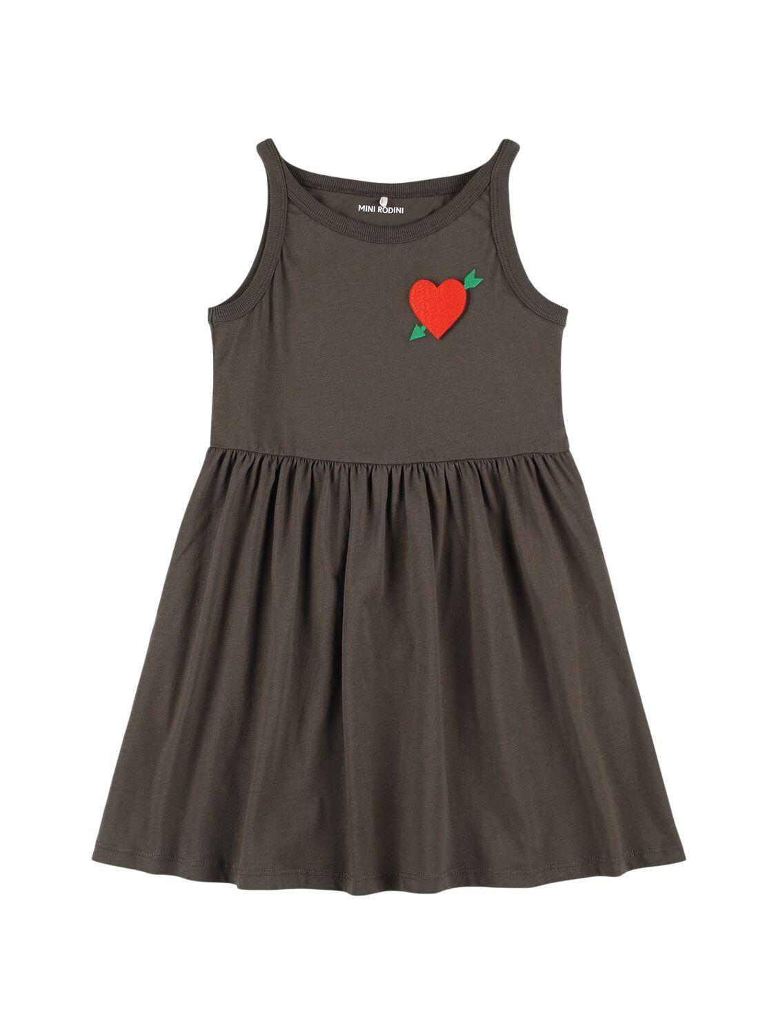 MINI RODINI Embroidered Cotton Jersey Dress