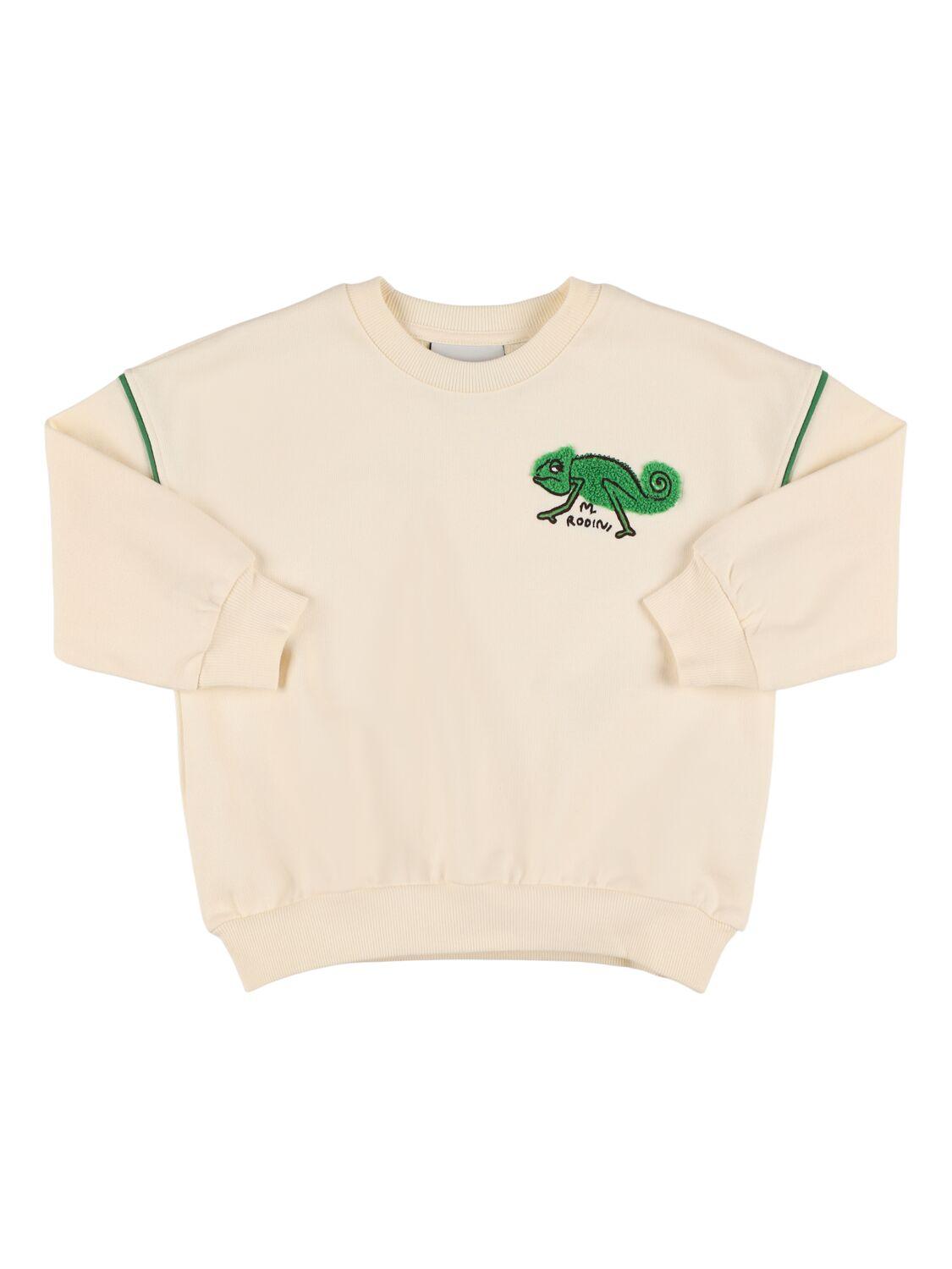 MINI RODINI Embroidered Cotton Chenille Sweatshirt