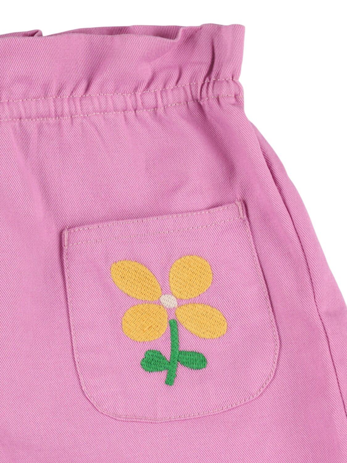 HELLO SIMONE Embroidered Cotton Gabardine Shorts