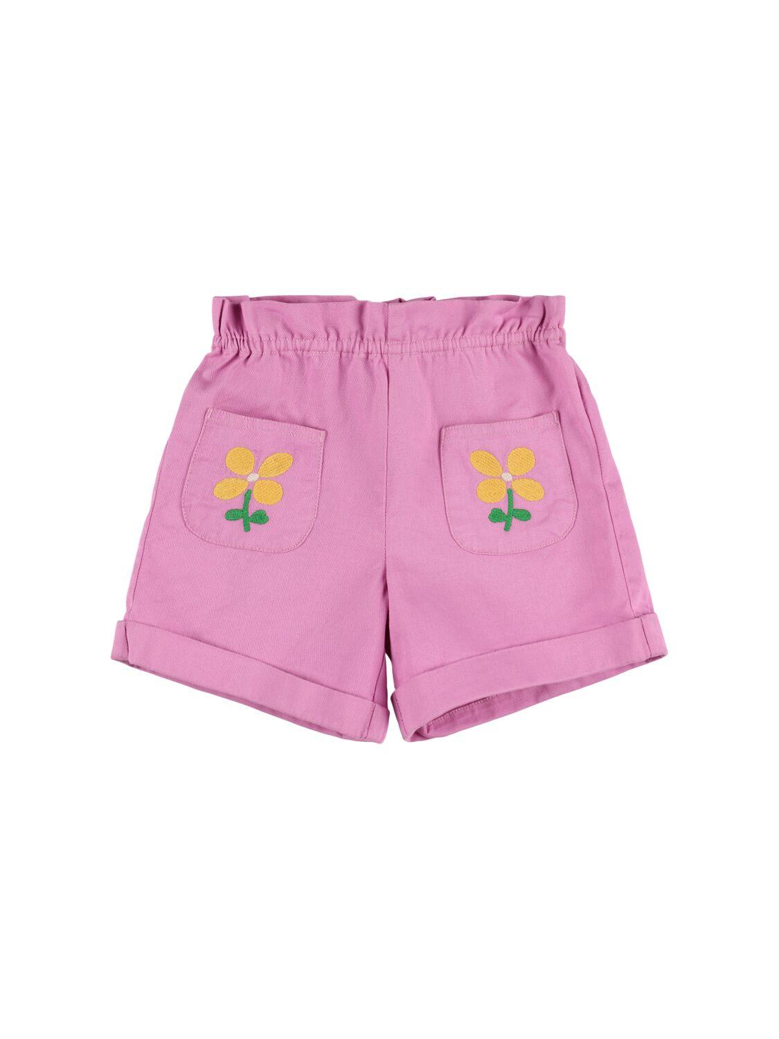 HELLO SIMONE Embroidered Cotton Gabardine Shorts