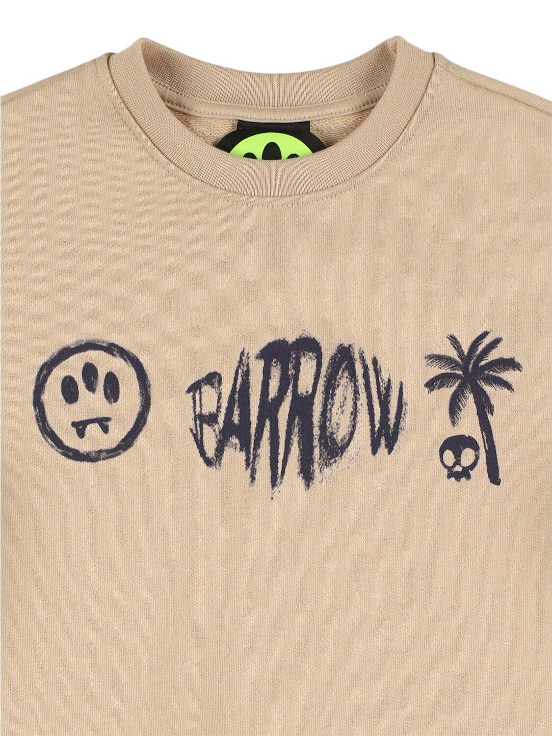 BARROW Printed Cotton Crewneck Sweatshirt