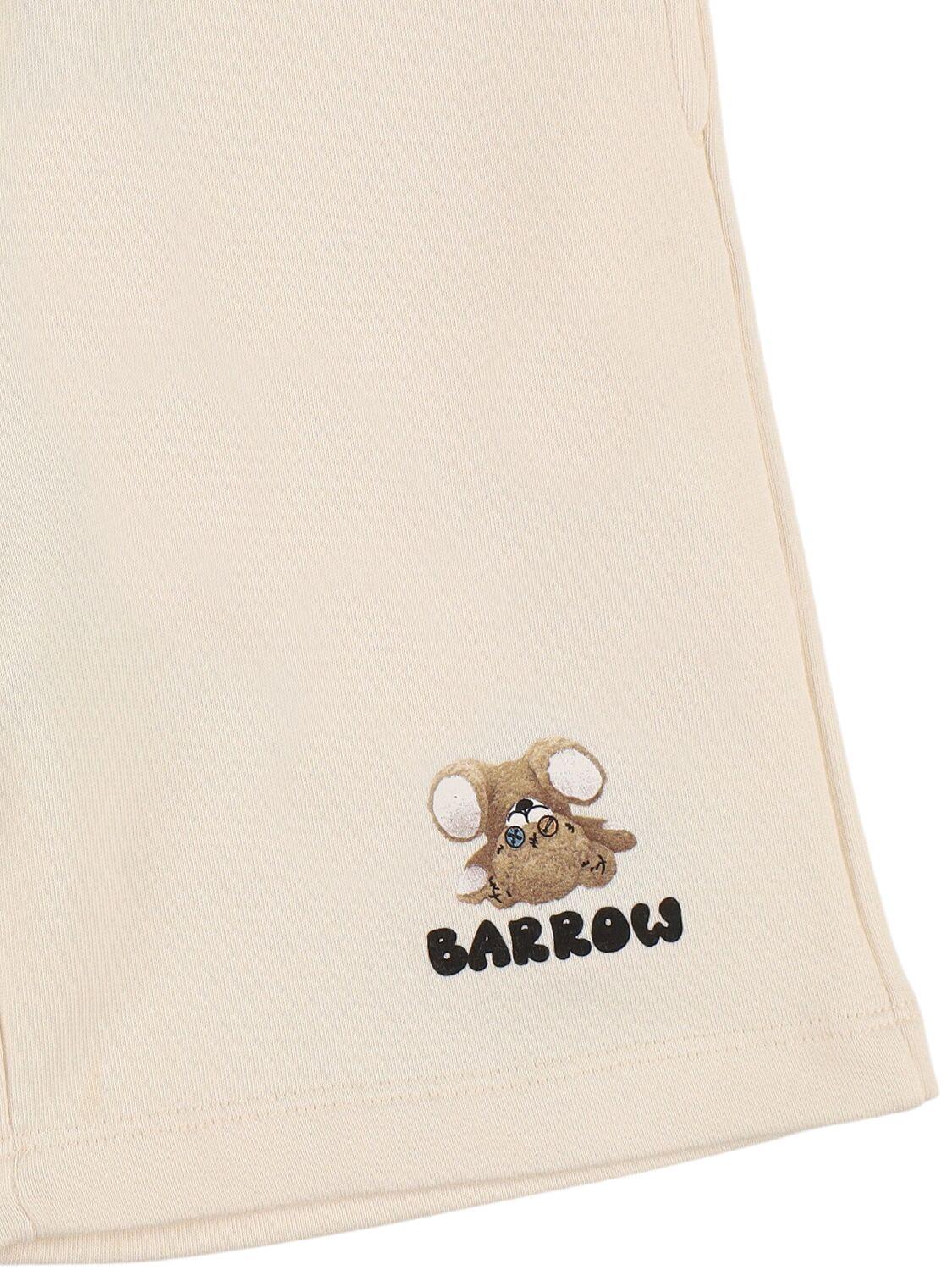 BARROW Washed Effect Cotton Sweat Shorts