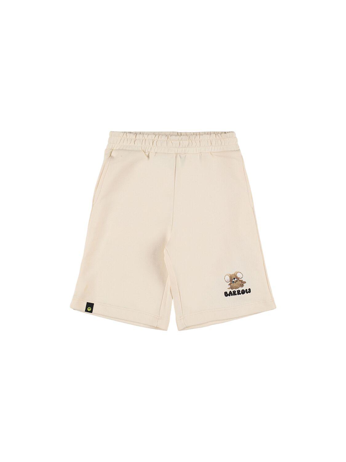 BARROW Washed Effect Cotton Sweat Shorts