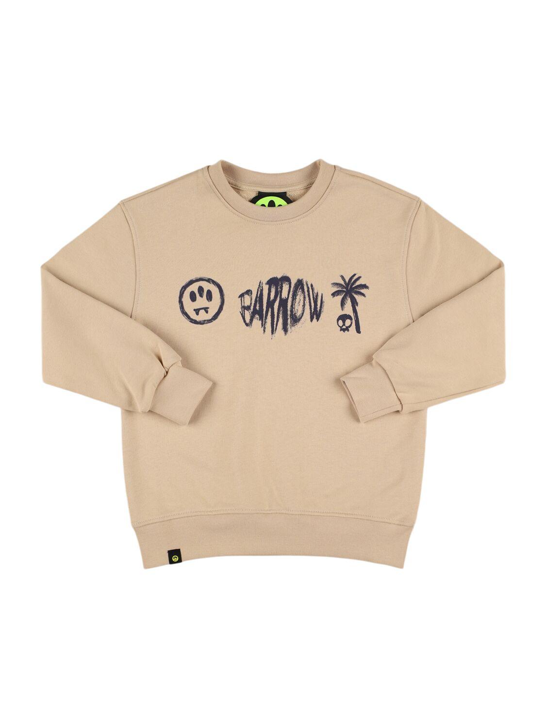 BARROW Printed Cotton Crewneck Sweatshirt