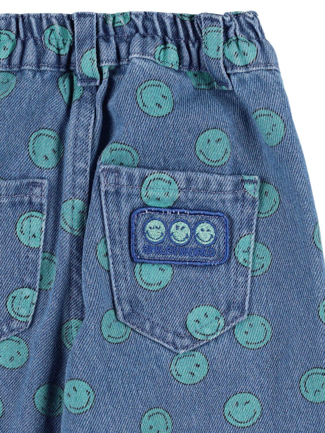 THE NEW SOCIETY Printed Cotton Denim Pants
