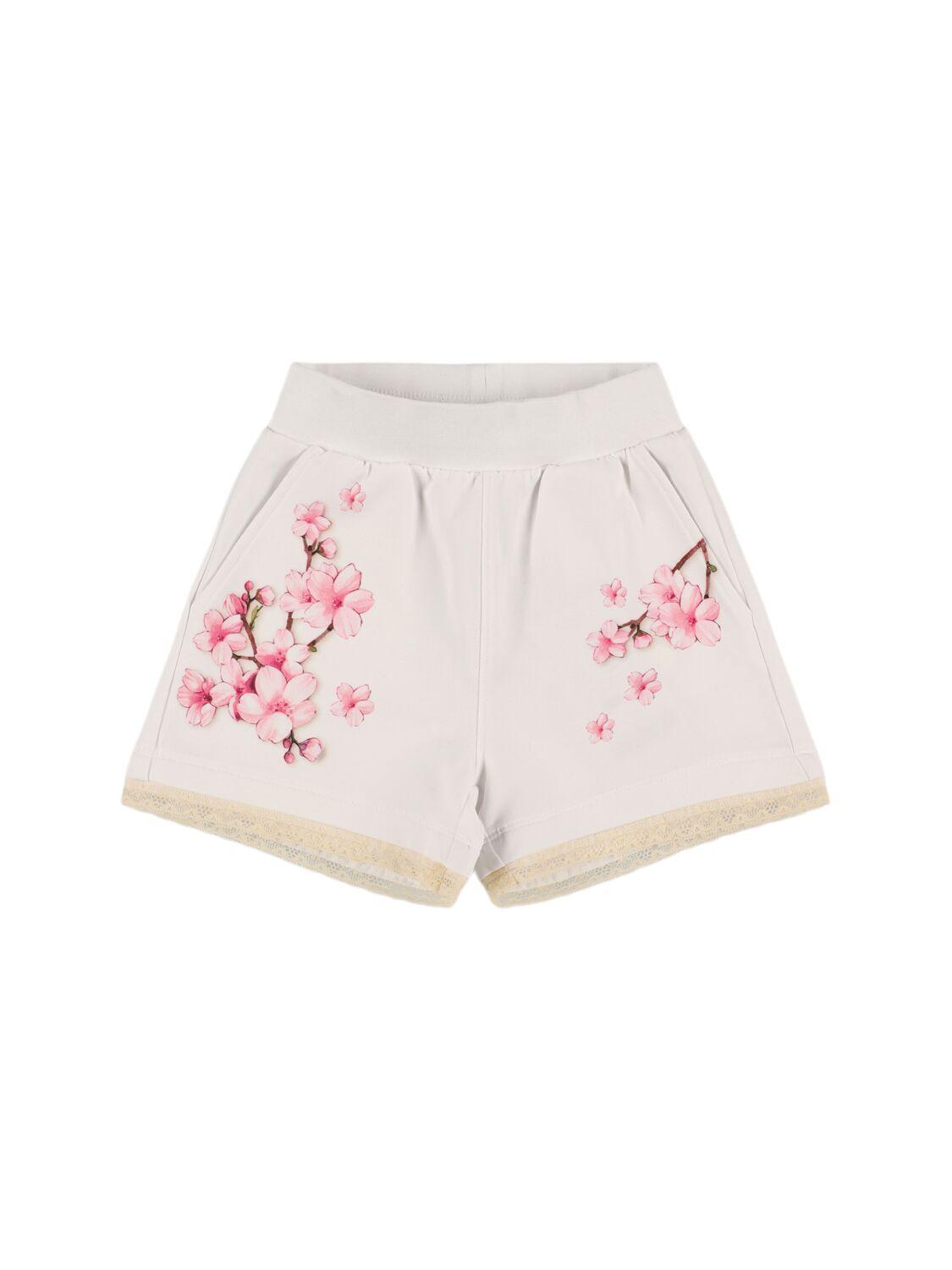 MONNALISA Printed Cotton Blend Sweat Shorts