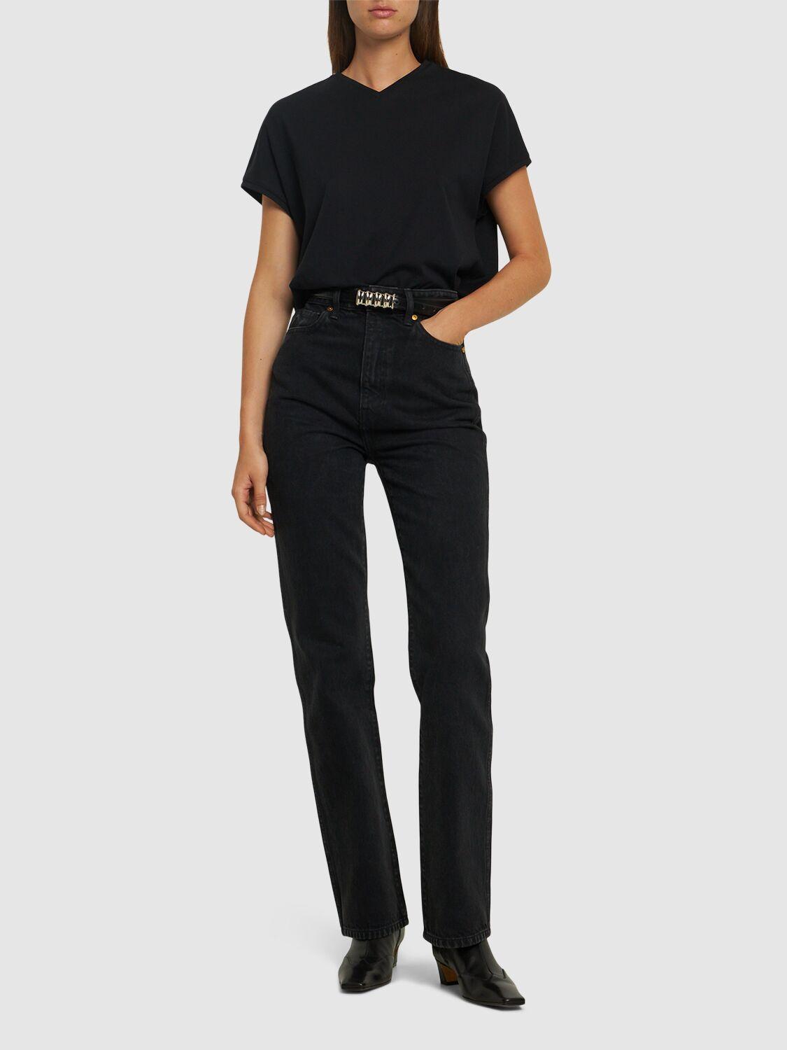 KHAITE Corben High Rise Straight Jeans