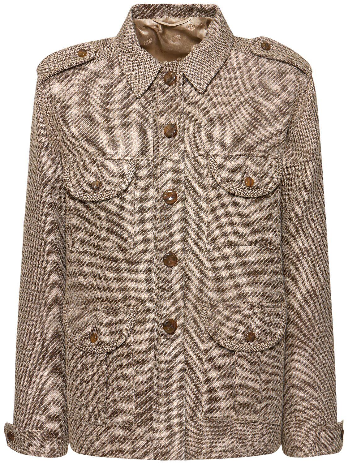 BLAZÉ MILANO Sahariana Linen Blend Jacket