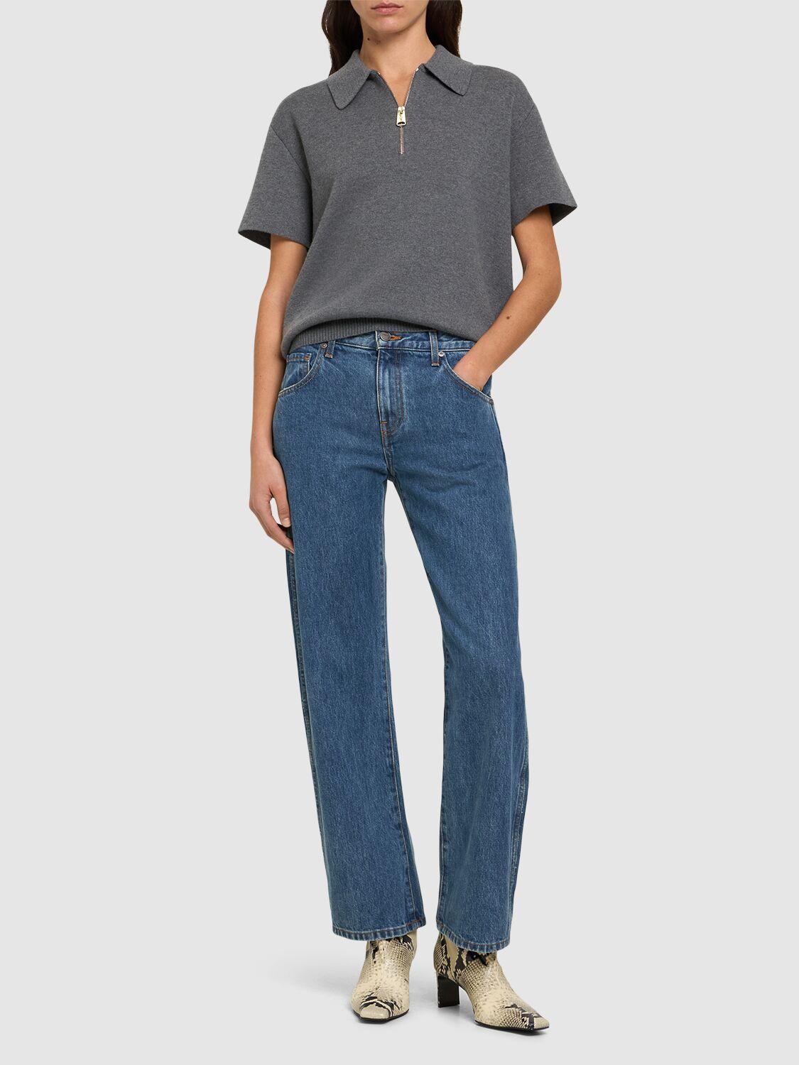 KHAITE Kerrie Mid Rise Straight Jeans