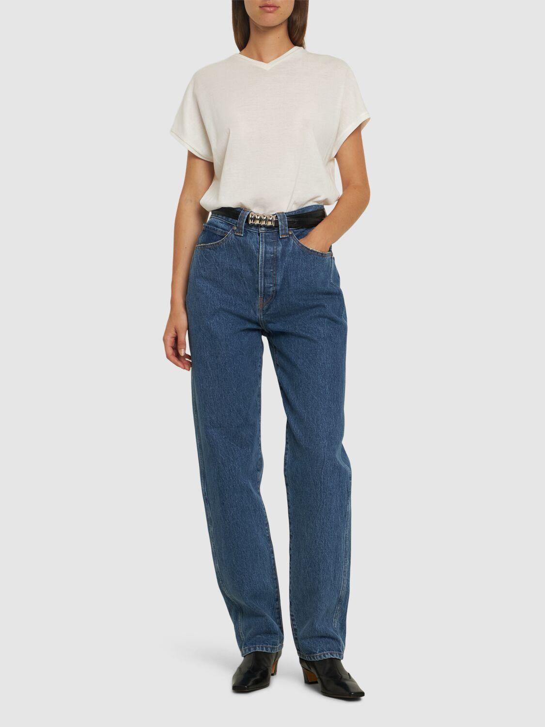 KHAITE Corben High Rise Straight Jeans