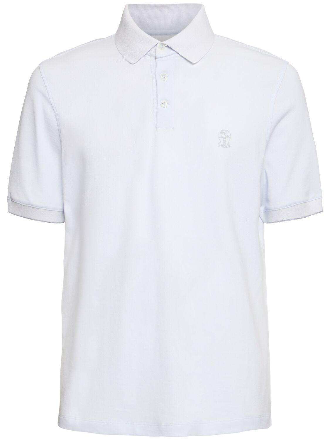 BRUNELLO CUCINELLI Cotton Piquet Logo Polo