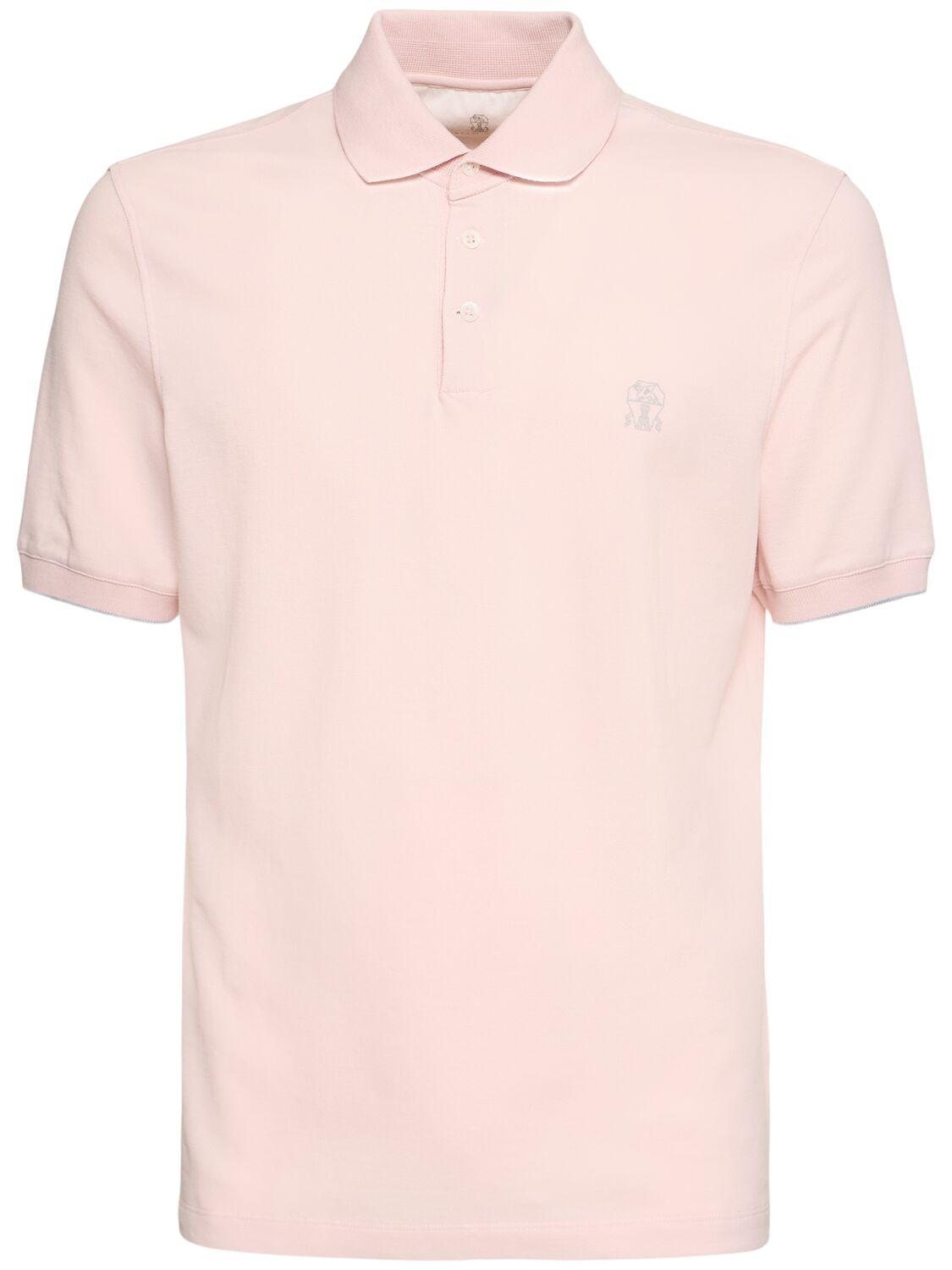 BRUNELLO CUCINELLI Cotton Piquet Logo Polo