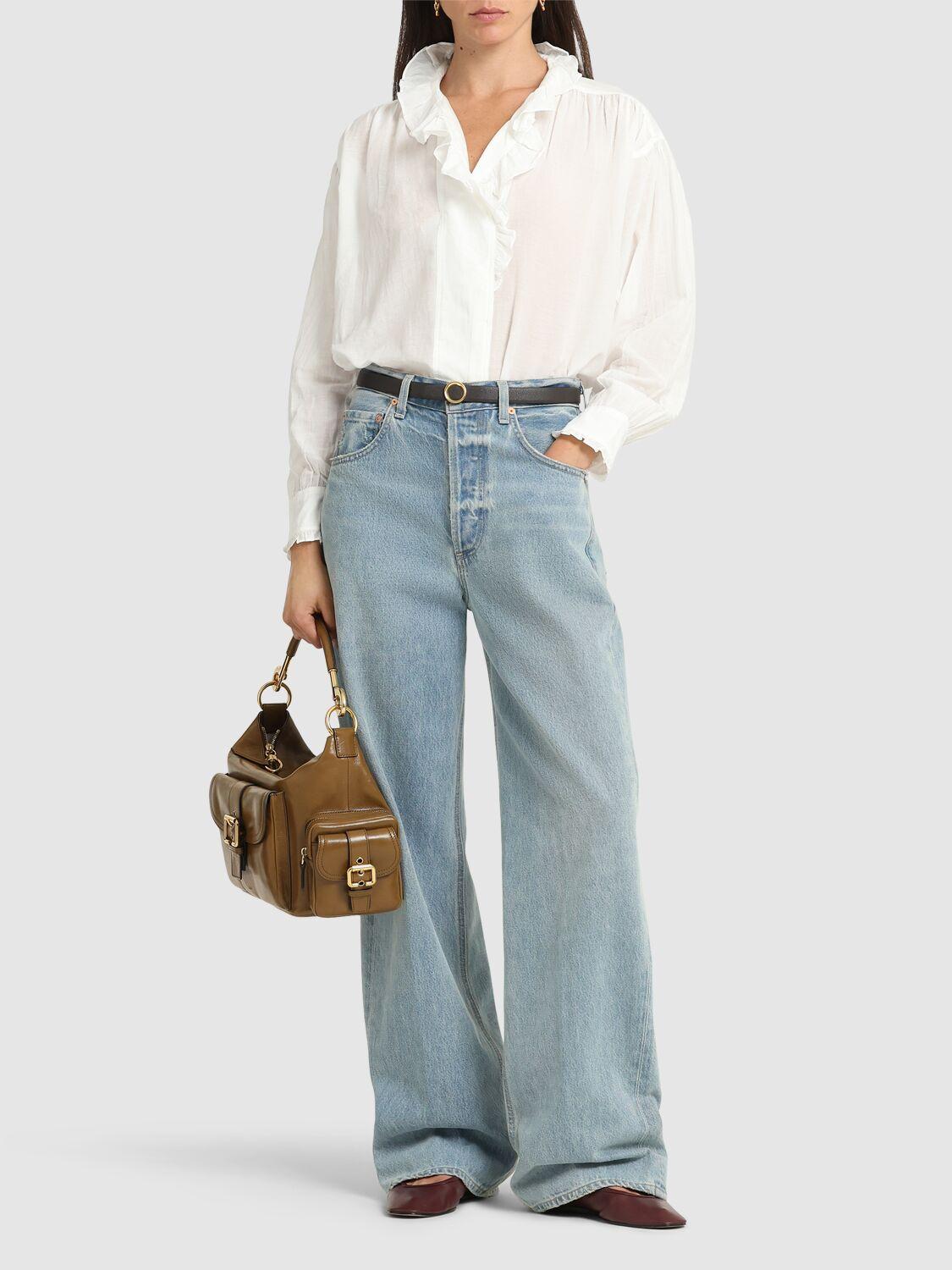 MARANT ETOILE Pamias Ruffled Collar Voile Shirt