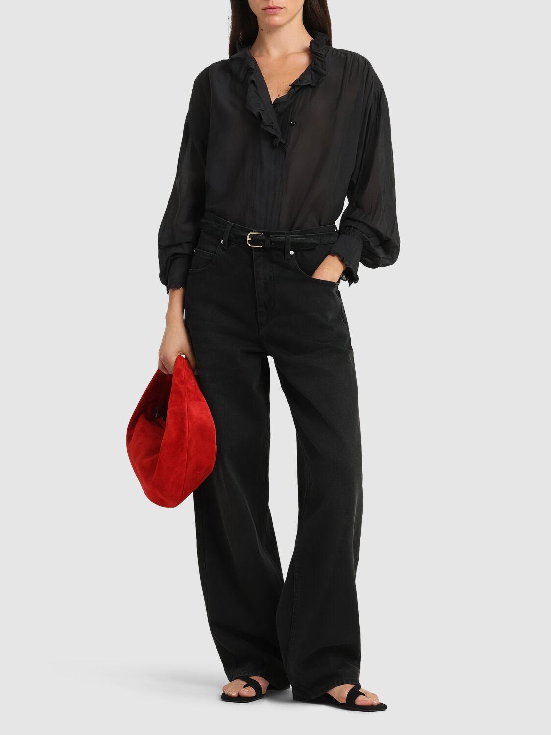MARANT ETOILE Pamias Ruffled Collar Voile Shirt