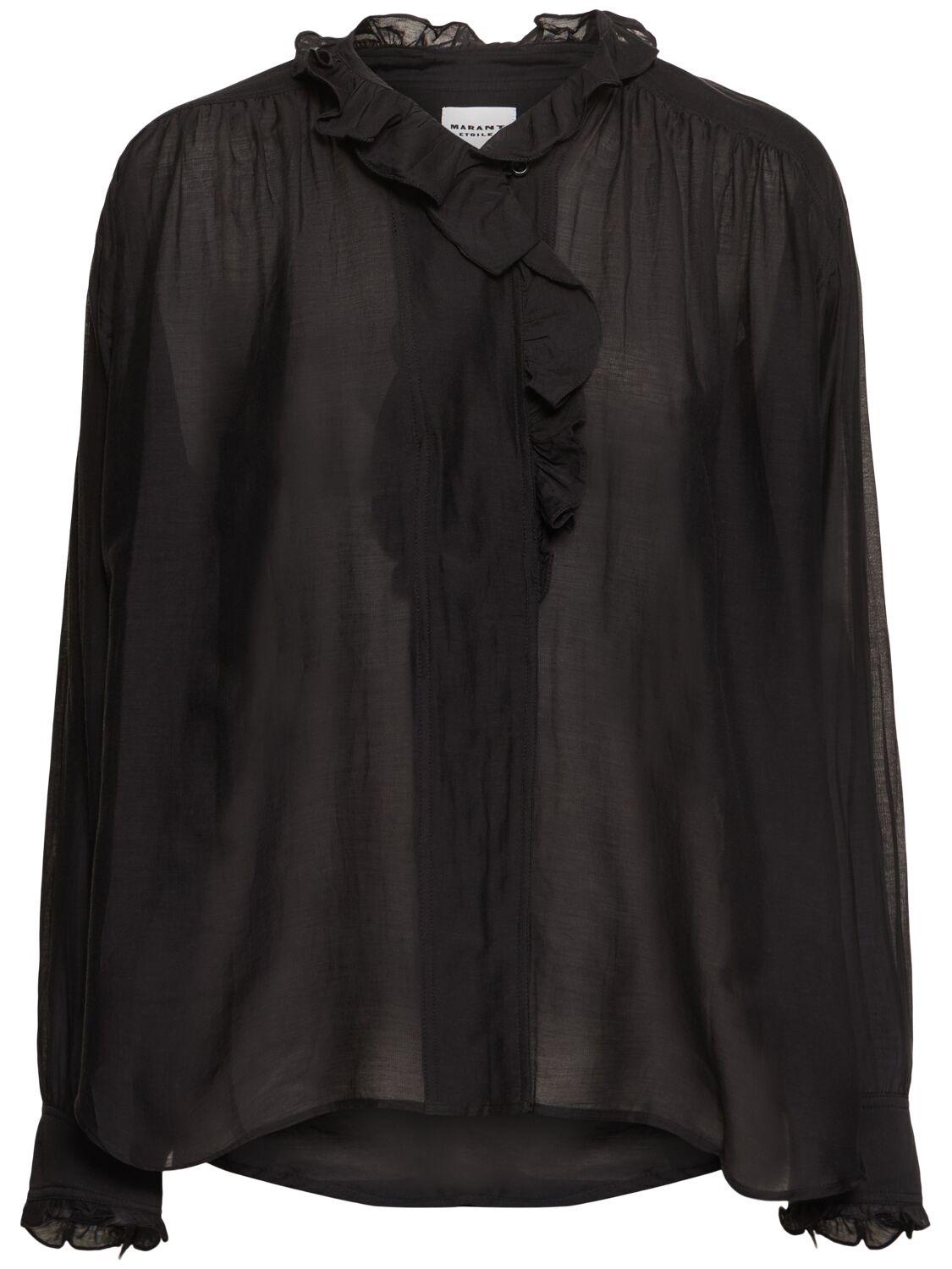 MARANT ETOILE Pamias Ruffled Collar Voile Shirt