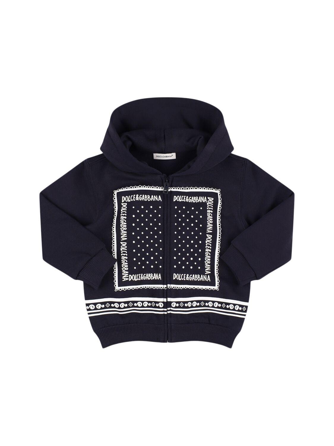 DOLCE & GABBANA Zip-up Cotton Sweatshirt Hoodie