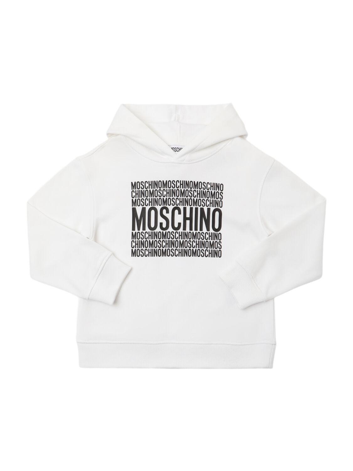 MOSCHINO Printed Cotton Hooded Sweatshirt